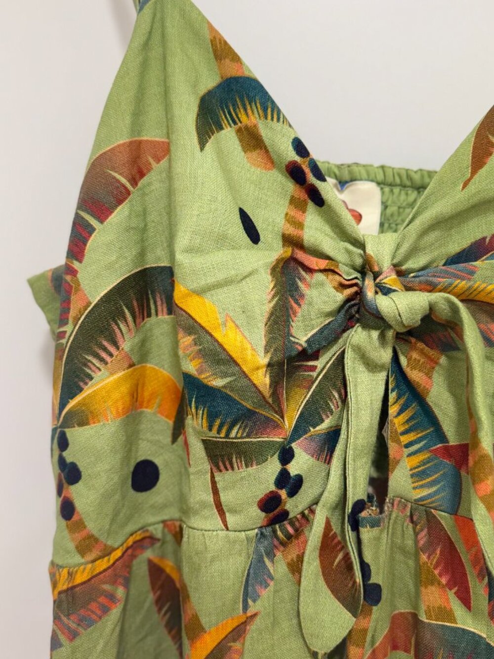 Anthropologie Farm Rio Tie-Front Linen Dress - Picture 3 of 4
